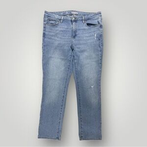 Sonoma Straight Fit Stretch Jeans Women 16R Distressed Light Wash